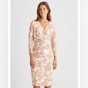 Lauren Ralph Lauren Floral Jersey Surplice Dress
